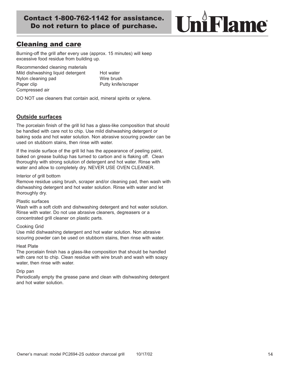 Blue Rhino PC2694-2S User Manual | Page 15 / 23