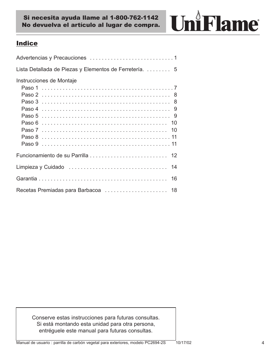 Blue Rhino PC2694-2S User Manual | Page 5 / 23