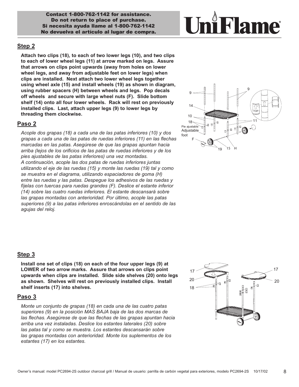 Step 2, Paso 2, Step 3 | Paso 3 | Blue Rhino PC2694-2S User Manual | Page 9 / 23