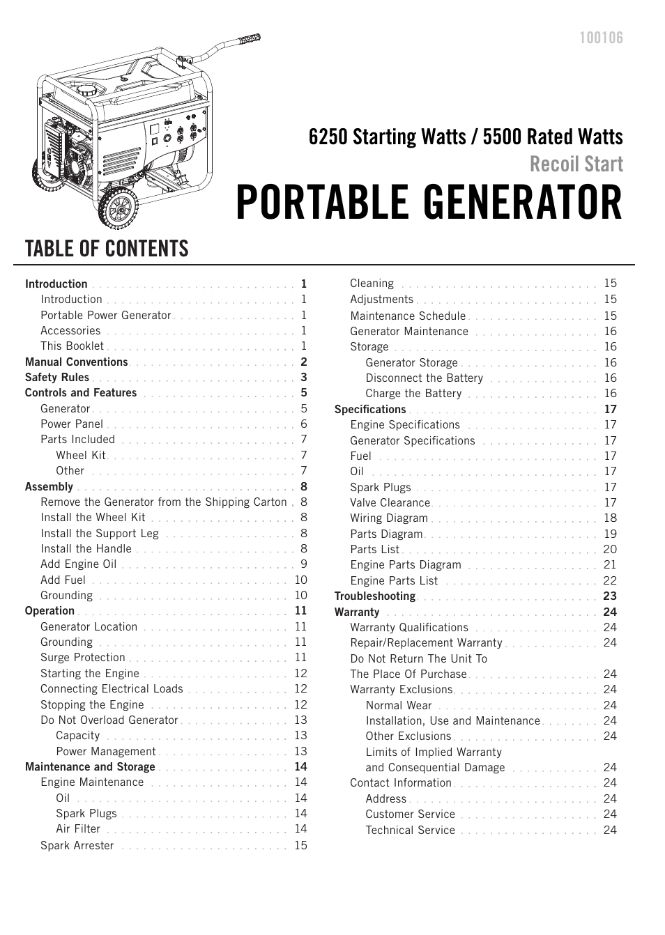 Champion Power Equipment 100106 User Manual | Page 3 / 30