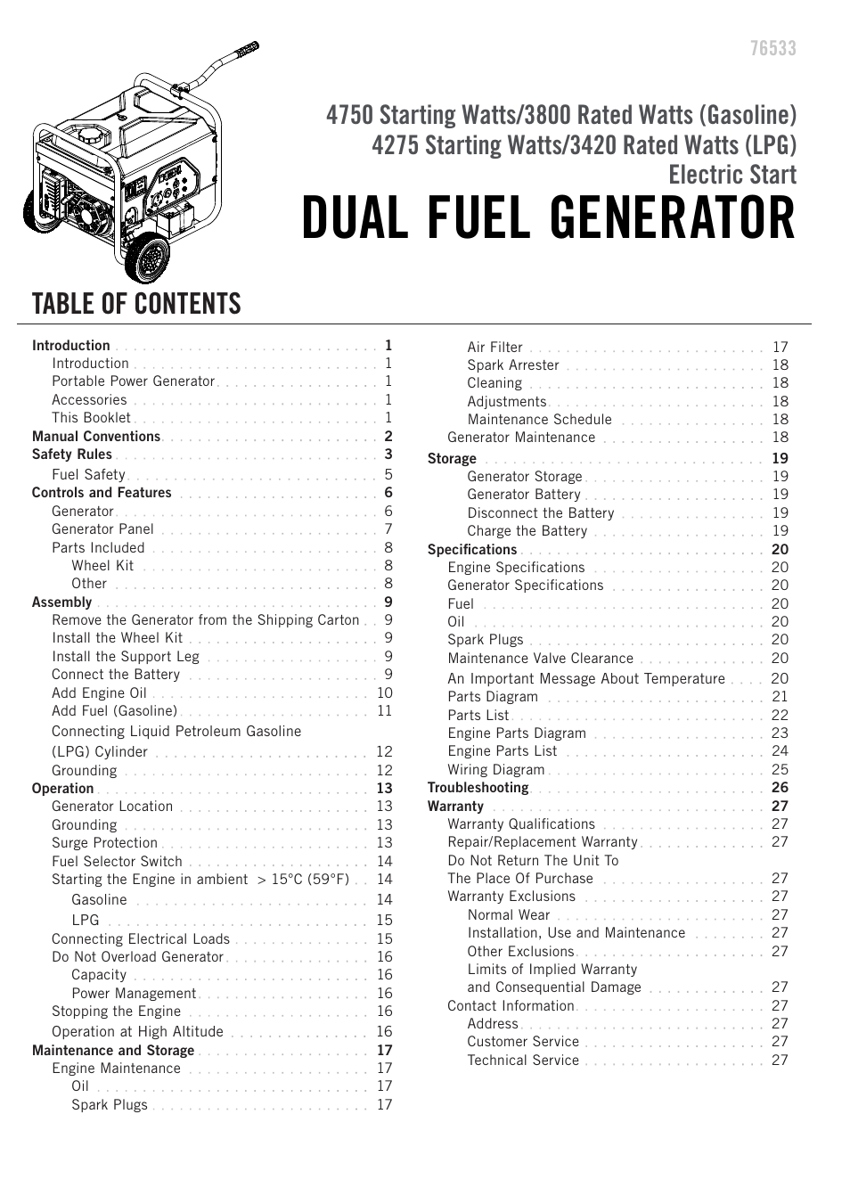 Champion Power Equipment 76533 User Manual | Page 3 / 33