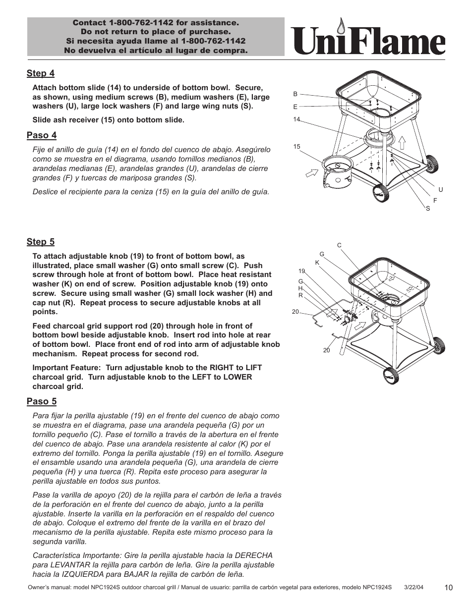Step 4, Paso 4, Step 5 | Paso 5 | Blue Rhino NPC1924S User Manual | Page 11 / 28