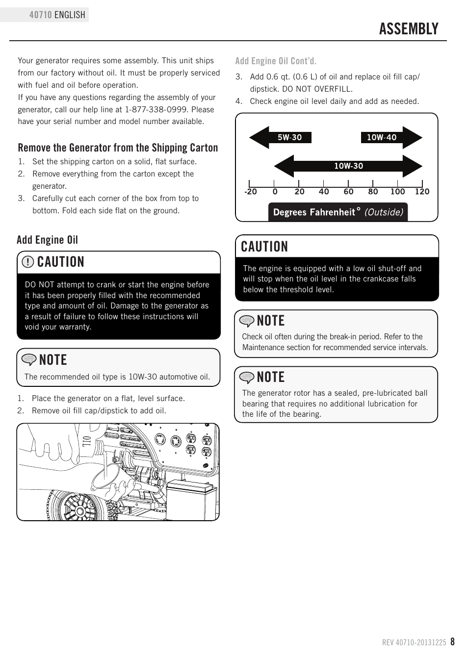 Assembly, Caution | Champion Power Equipment 40710 User Manual | Page 11 / 29