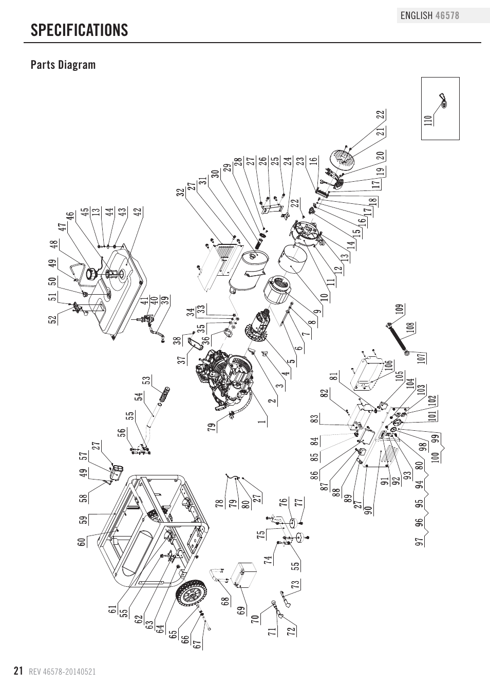 Specifications | Champion Power Equipment 46578 User Manual | Page 24 / 32