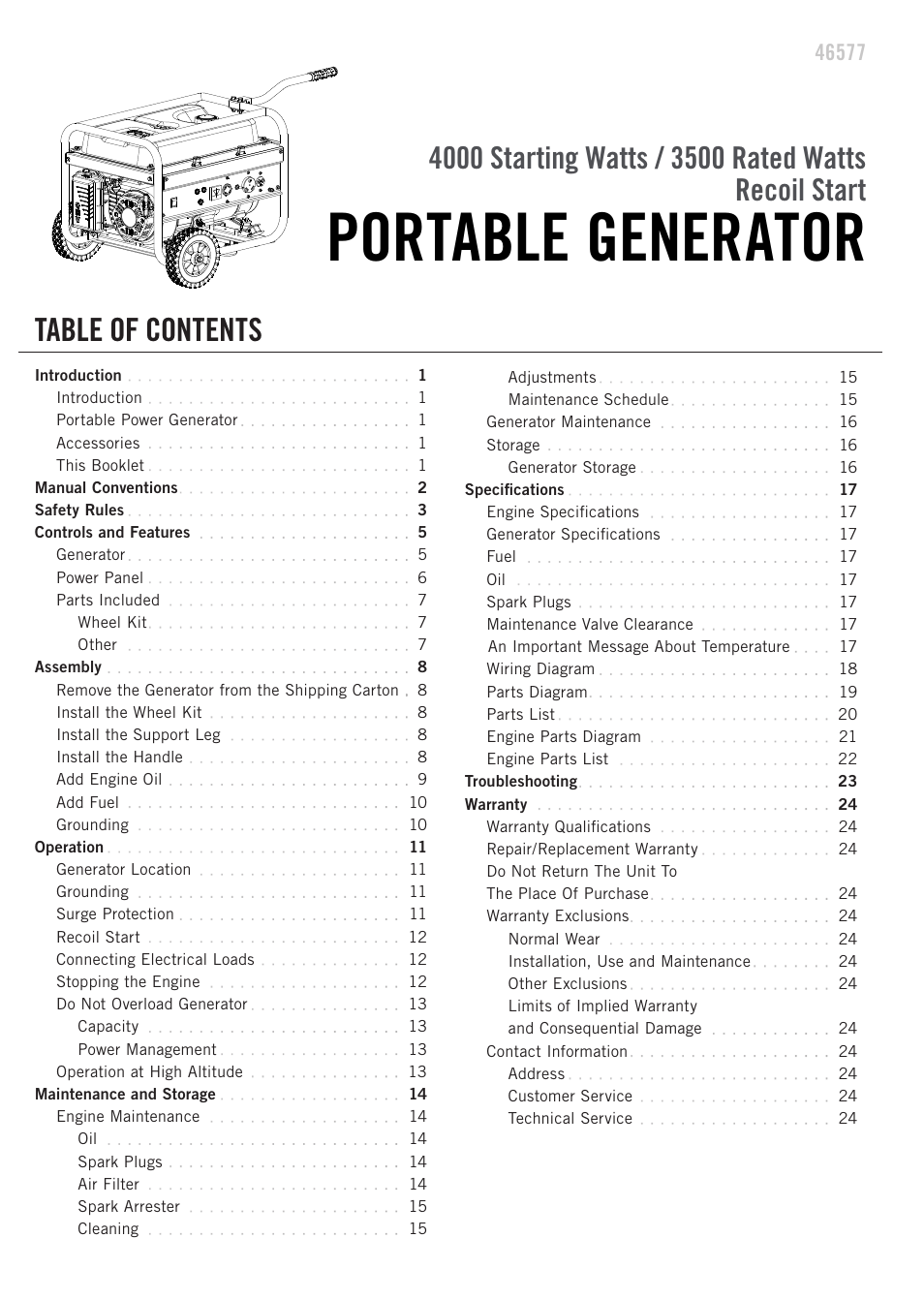 Champion Power Equipment 46577 User Manual | Page 3 / 30