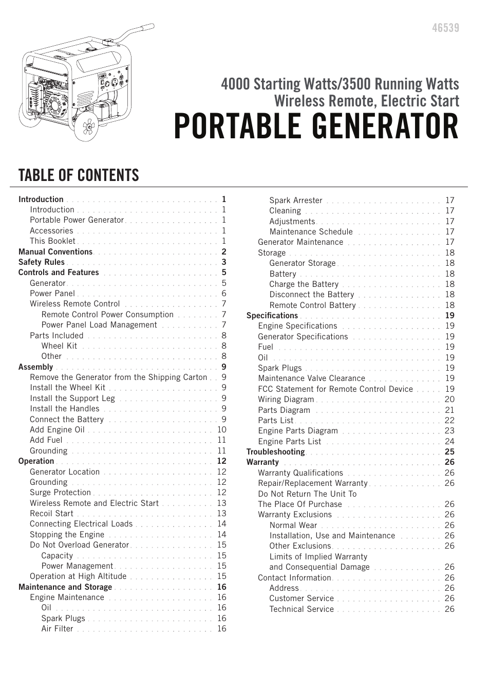 Champion Power Equipment 46539 User Manual | Page 3 / 32