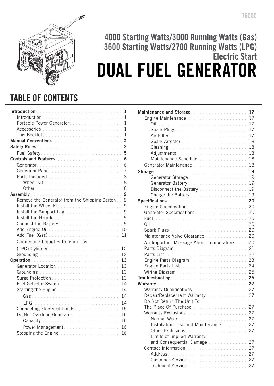 Champion Power Equipment 76555 User Manual | Page 3 / 30