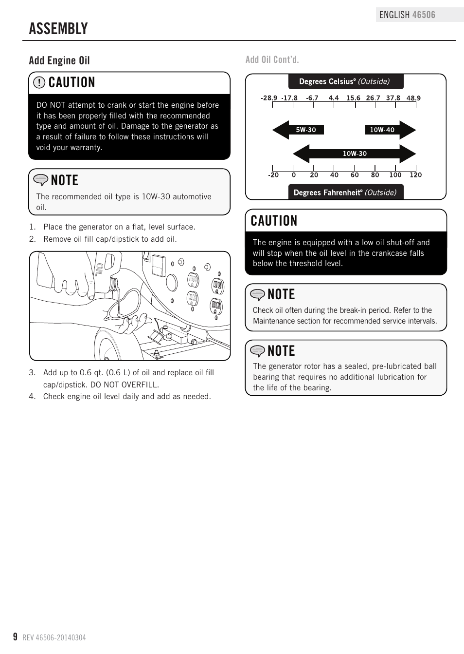 Assembly, Caution | Champion Power Equipment 46506 User Manual | Page 12 / 30