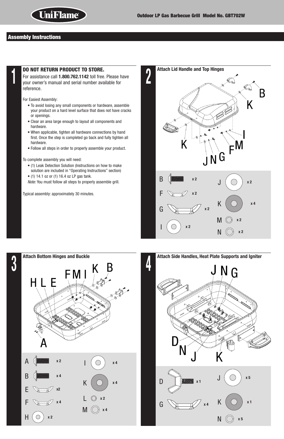 Blue Rhino GBT702W User Manual | Page 4 / 20