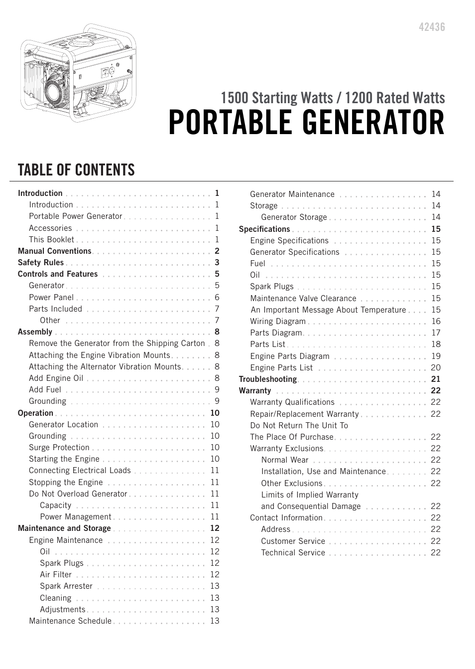 Champion Power Equipment 42436 User Manual | Page 3 / 28