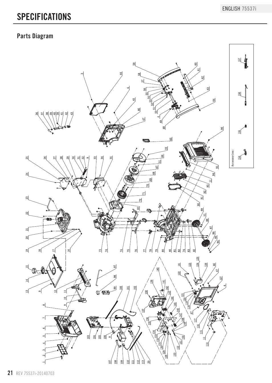 Specifications, Parts diagram | Champion Power Equipment 75537i User Manual | Page 24 / 33