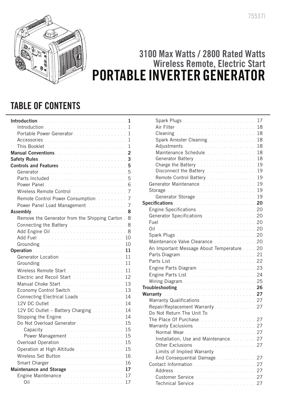 Champion Power Equipment 75537i User Manual | Page 3 / 33