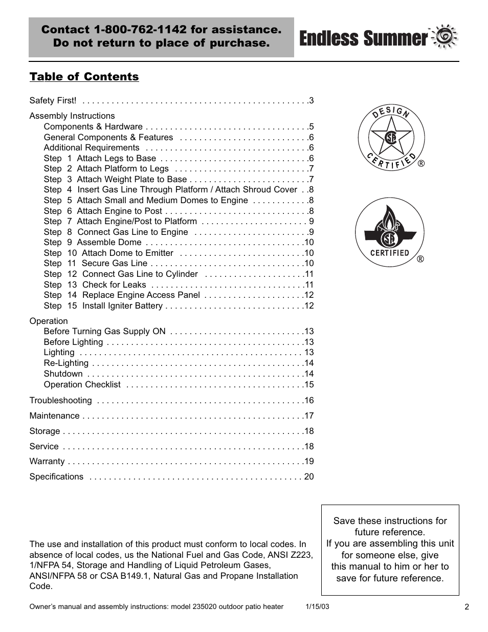 Blue Rhino 235020 User Manual | Page 3 / 44