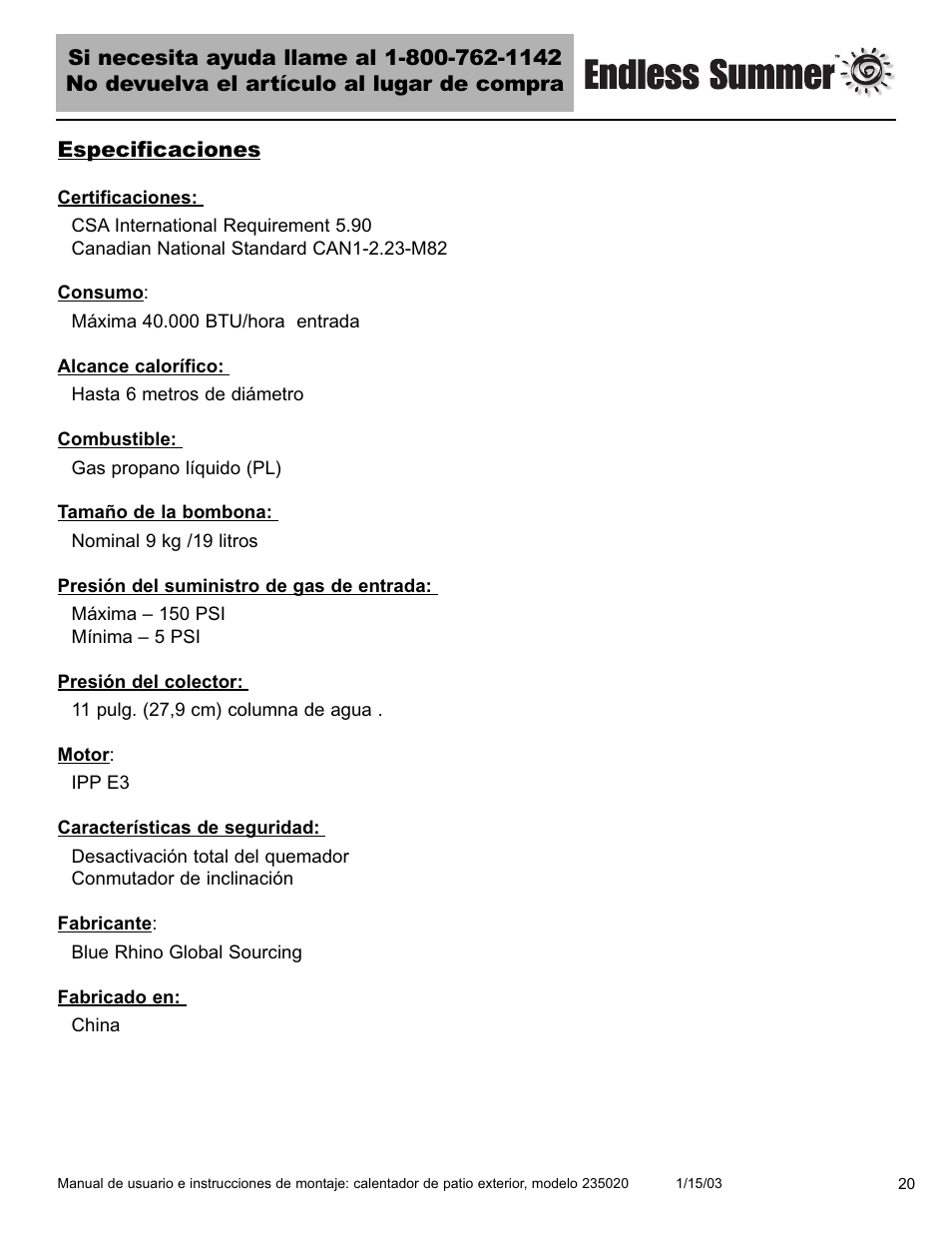 Blue Rhino 235020 User Manual | Page 41 / 44