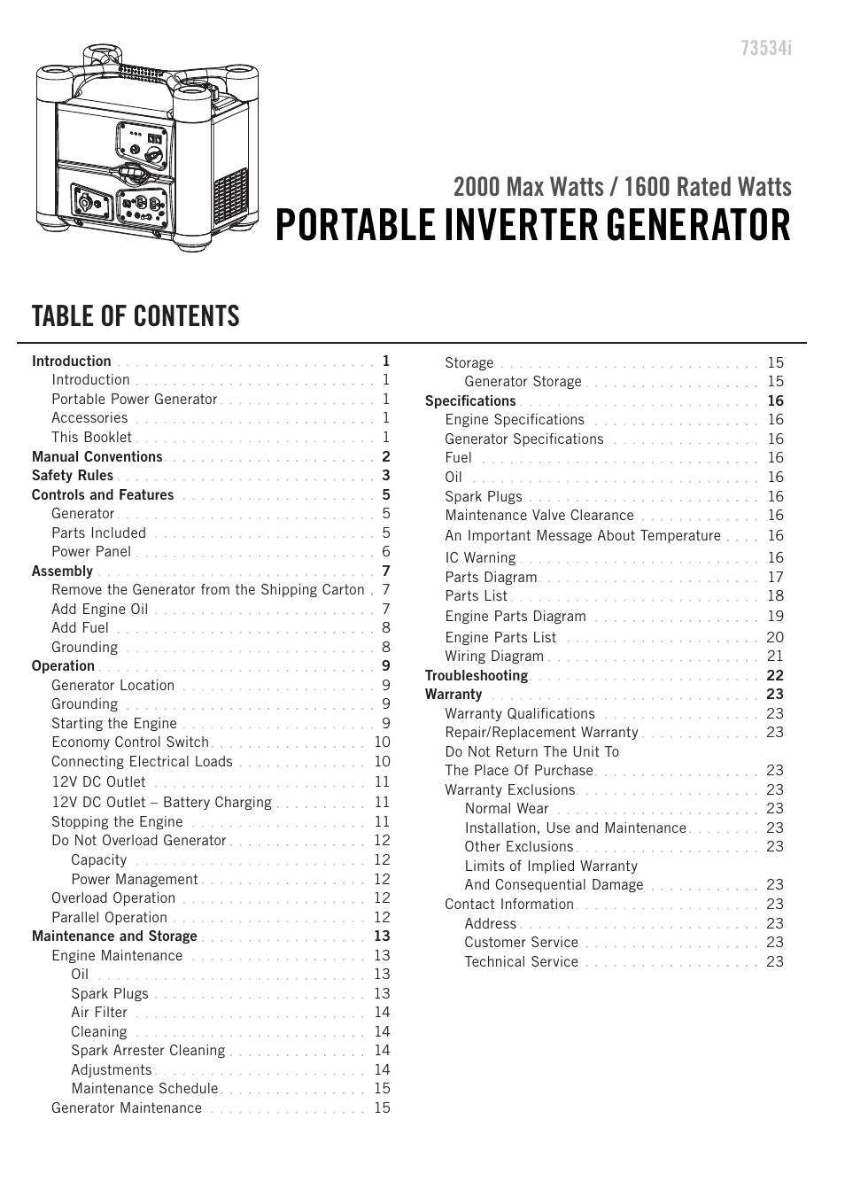 Champion Power Equipment 73534i User Manual | Page 3 / 29