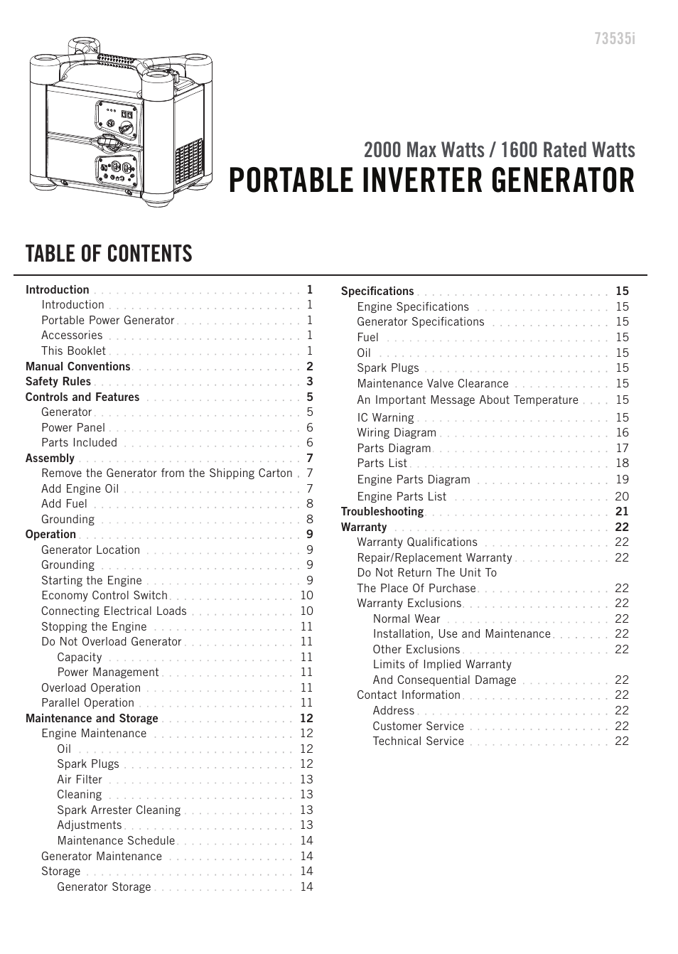 Champion Power Equipment 73535i User Manual | Page 3 / 28