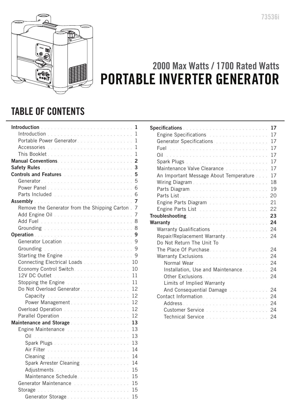 Champion Power Equipment 73536i User Manual | Page 3 / 30