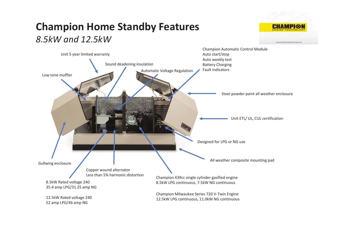 Champion Power Equipment 100199 User Manual | 1 page