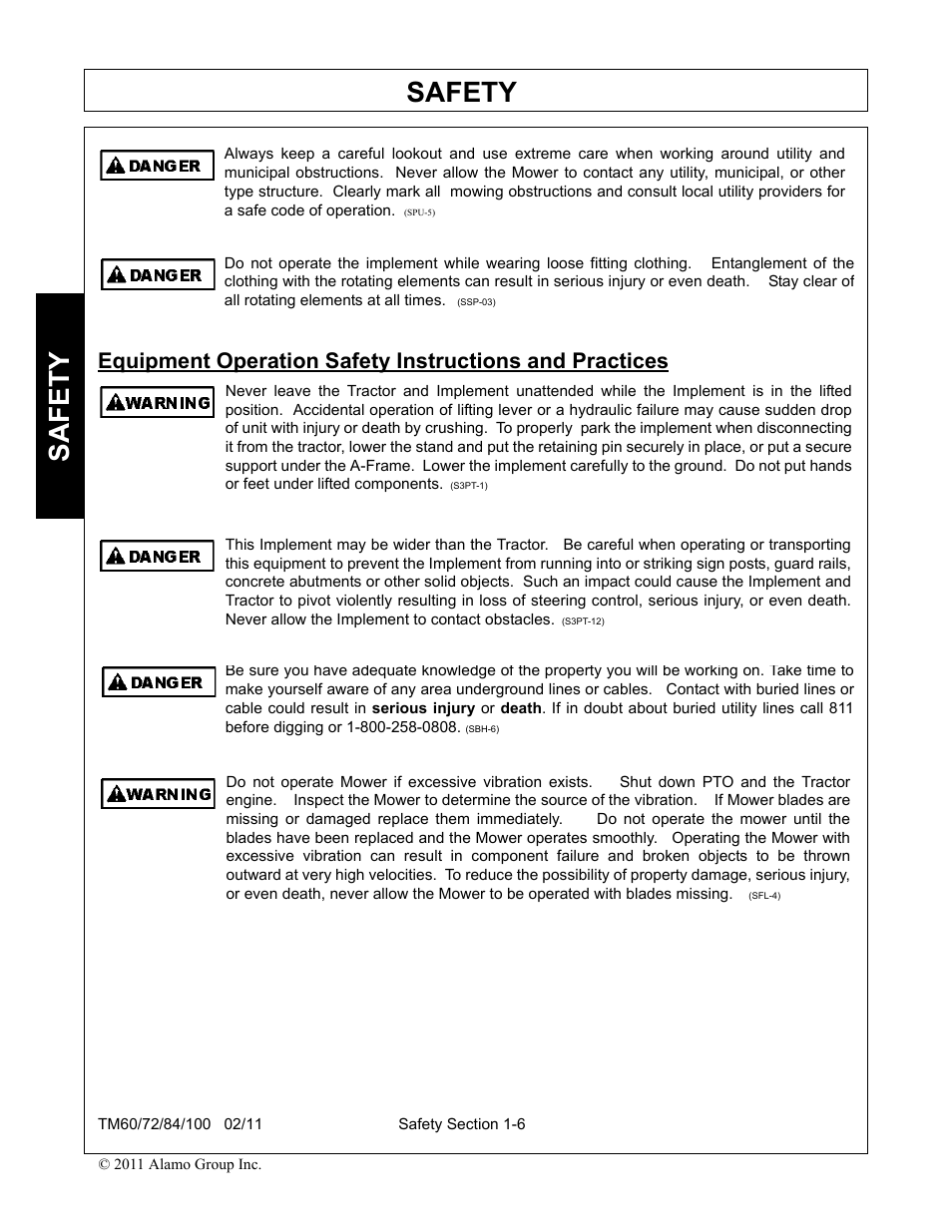 Safety | Blue Rhino TM72 User Manual | Page 12 / 156