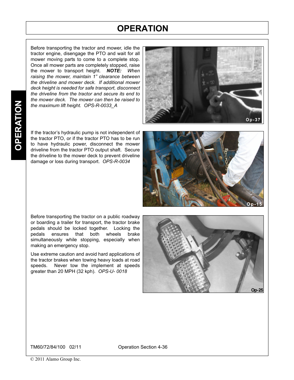 Operation, Opera t ion | Blue Rhino TM72 User Manual | Page 134 / 156