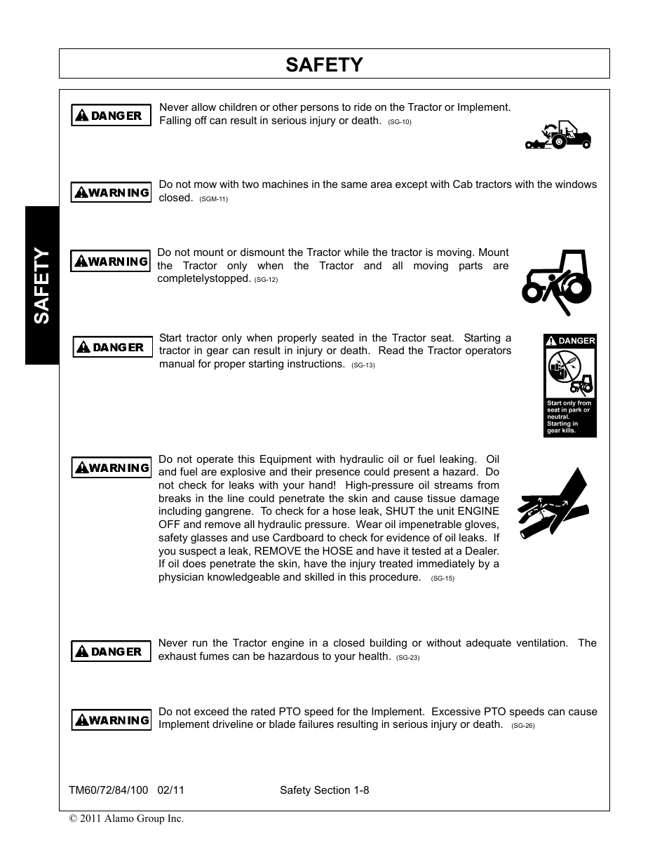 Safety | Blue Rhino TM72 User Manual | Page 14 / 156