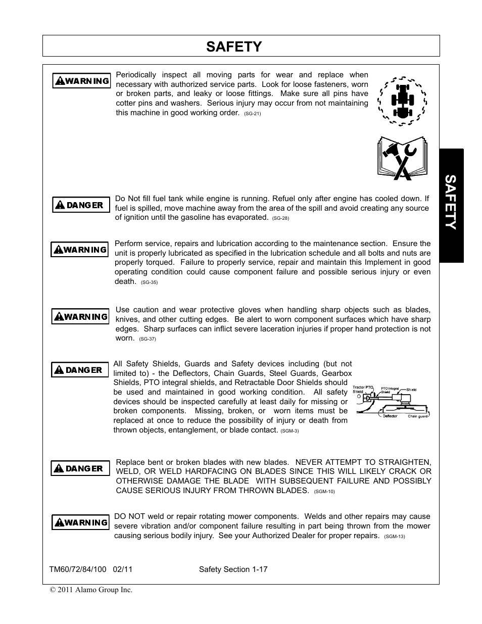 Safety | Blue Rhino TM72 User Manual | Page 23 / 156