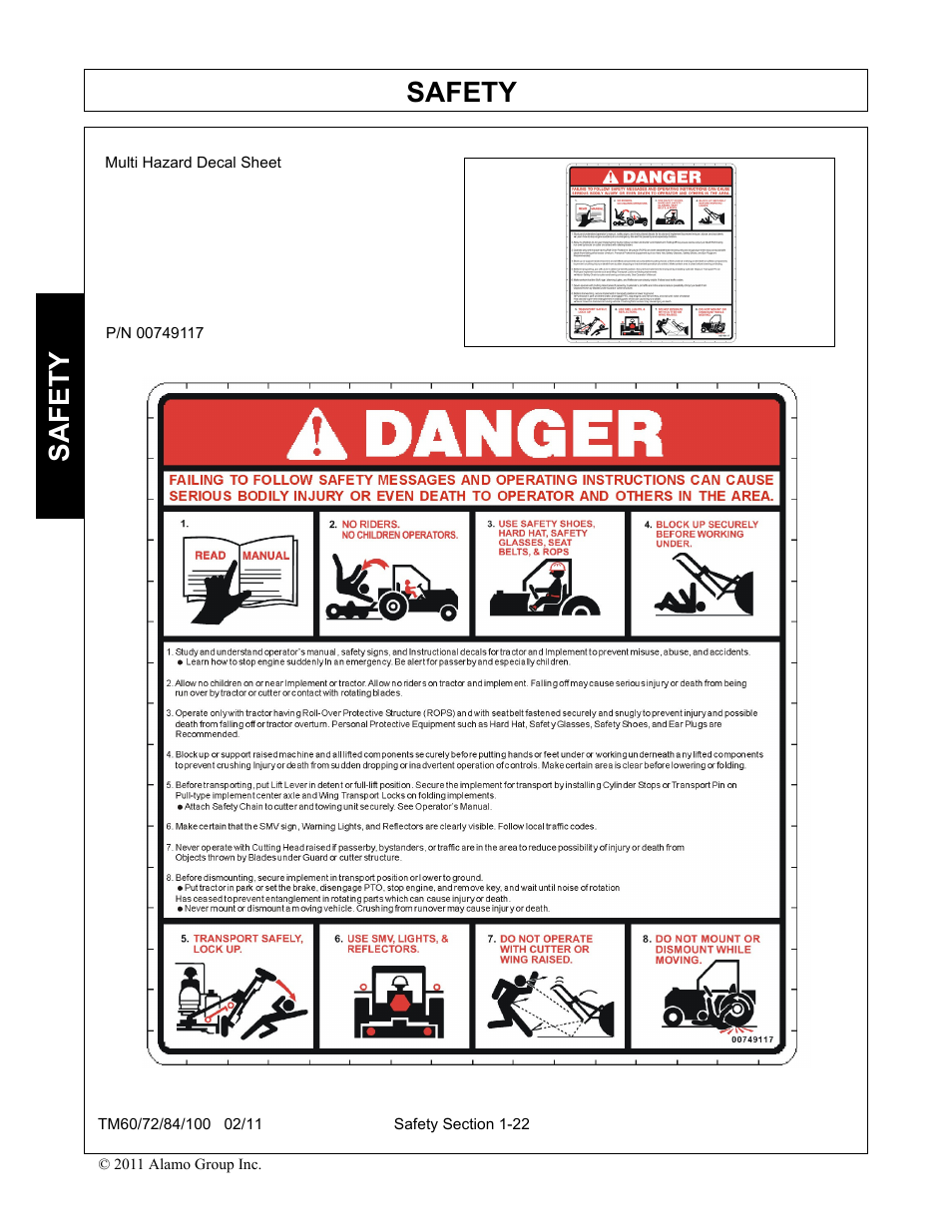 Safety | Blue Rhino TM72 User Manual | Page 28 / 156