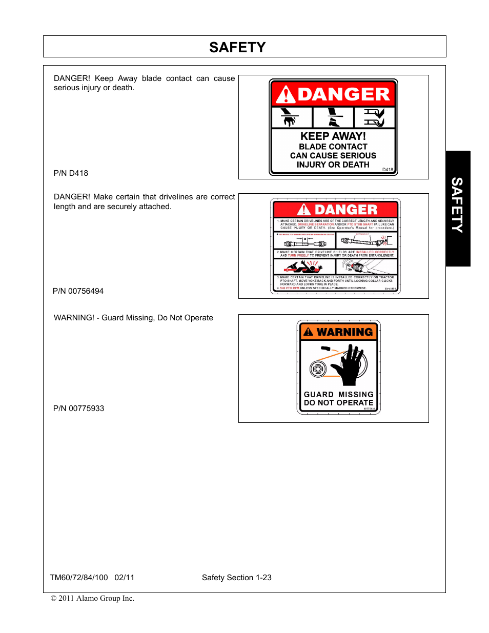 Safety | Blue Rhino TM72 User Manual | Page 29 / 156