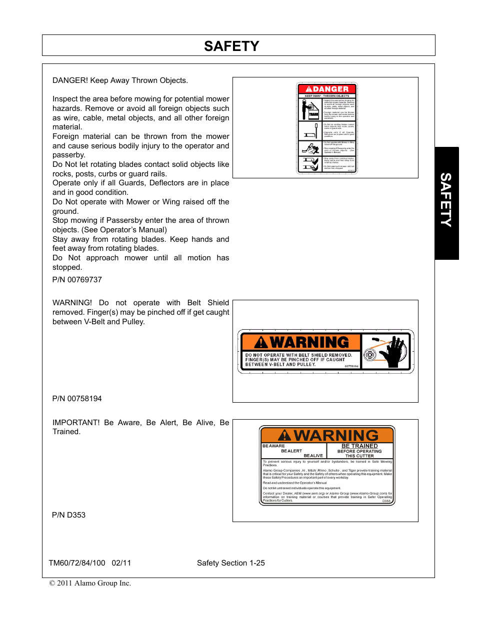 Safety | Blue Rhino TM72 User Manual | Page 31 / 156