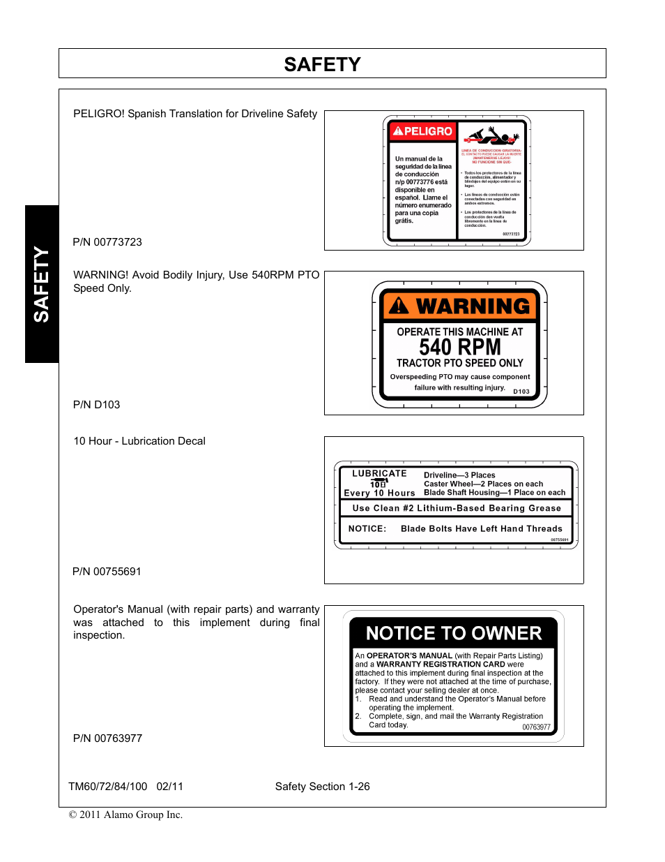 Safety | Blue Rhino TM72 User Manual | Page 32 / 156