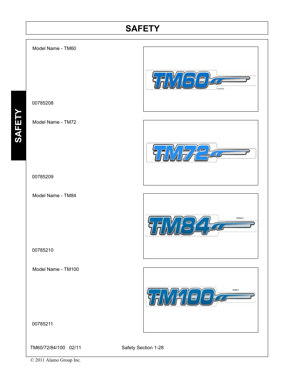 Safety | Blue Rhino TM72 User Manual | Page 34 / 156