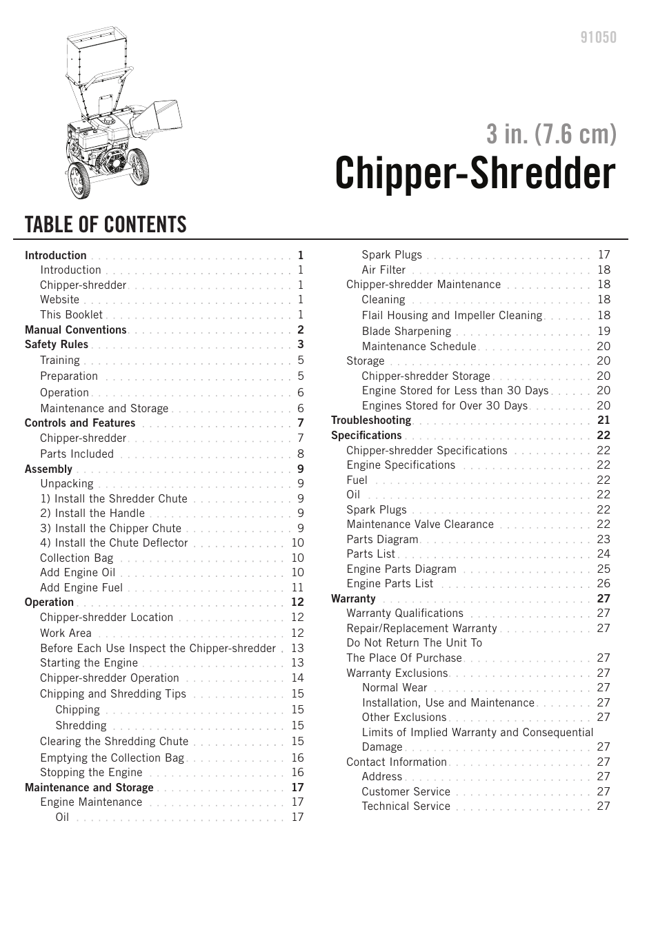 Champion Power Equipment 91050 User Manual | Page 3 / 34