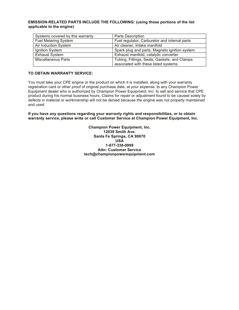 Champion Power Equipment 91050 User Manual | Page 34 / 34