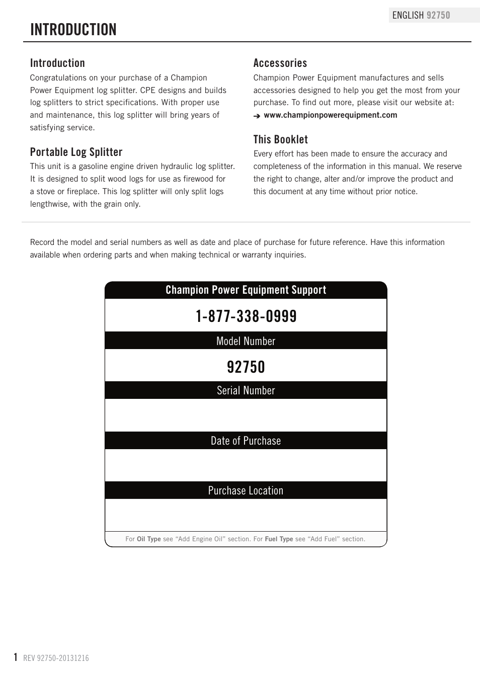 Introduction | Champion Power Equipment 92750 User Manual | Page 4 / 29