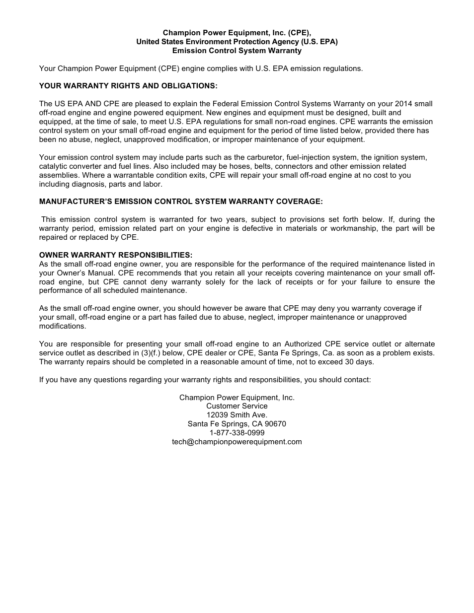 Champion Power Equipment 92500 User Manual | Page 29 / 31