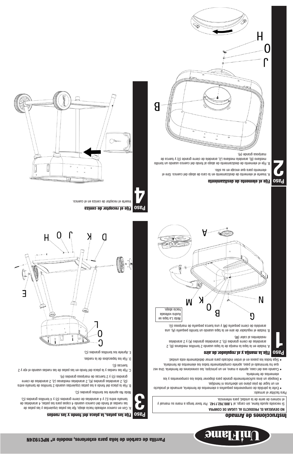 Instrucciones de armado, Paso | Blue Rhino NPC1924N User Manual | Page 9 / 12