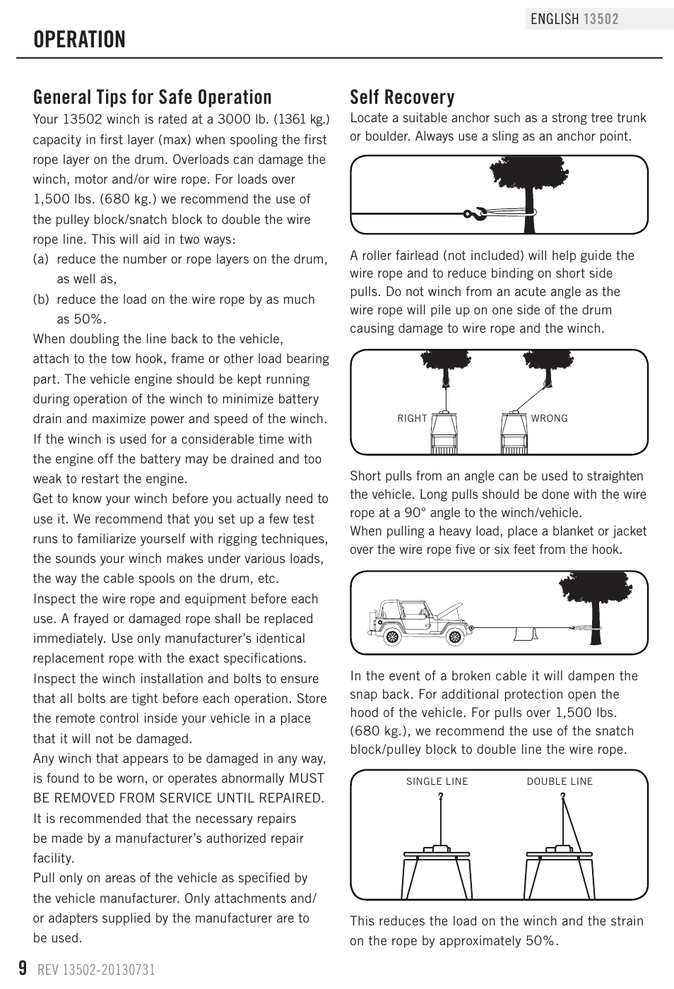 Operation, General tips for safe operation, Self recovery | Champion Power Equipment 13502 User Manual | Page 12 / 19