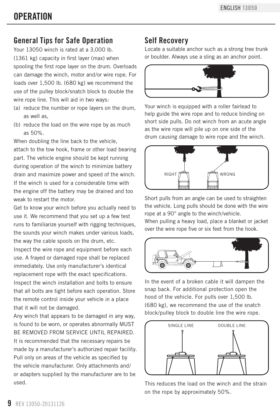 Operation, General tips for safe operation, Self recovery | Champion Power Equipment 13050 User Manual | Page 12 / 19