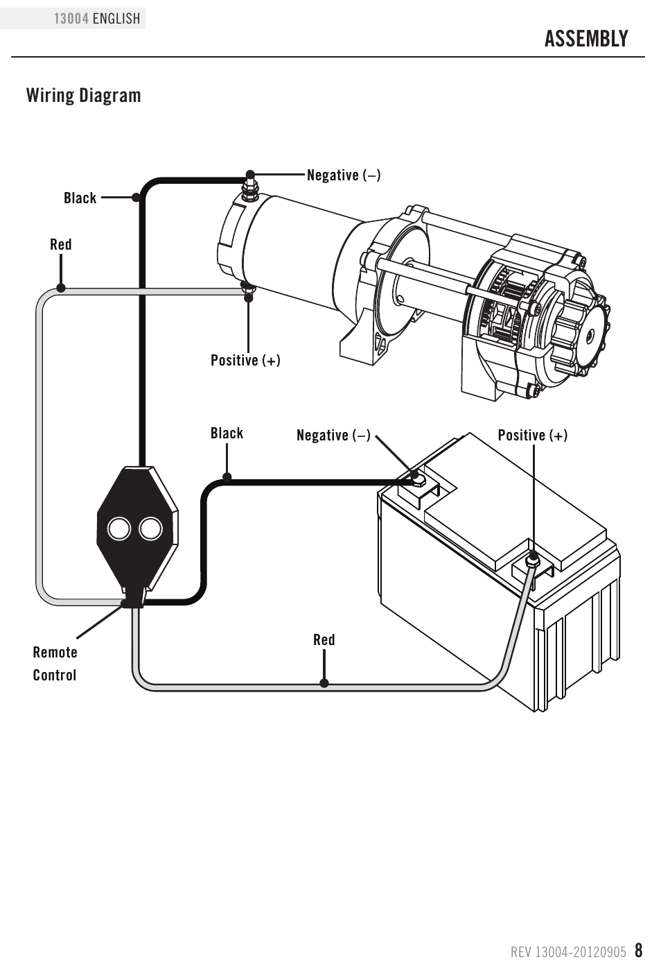 Assembly, Wiring diagram | Champion Power Equipment 13004 User Manual | Page 11 / 19