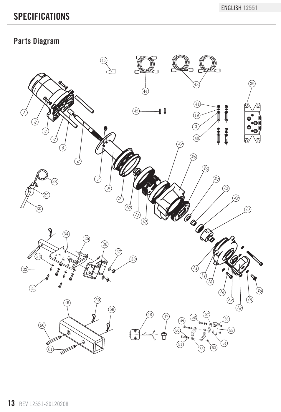 Specifications | Champion Power Equipment 12551 User Manual | Page 16 / 19