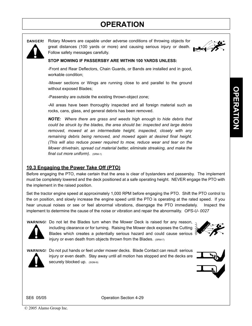 3 engaging the power take off (pto), Engaging the power take off (pto) -29, Operation | Opera t ion | Blue Rhino FC-0007 User Manual | Page 121 / 160