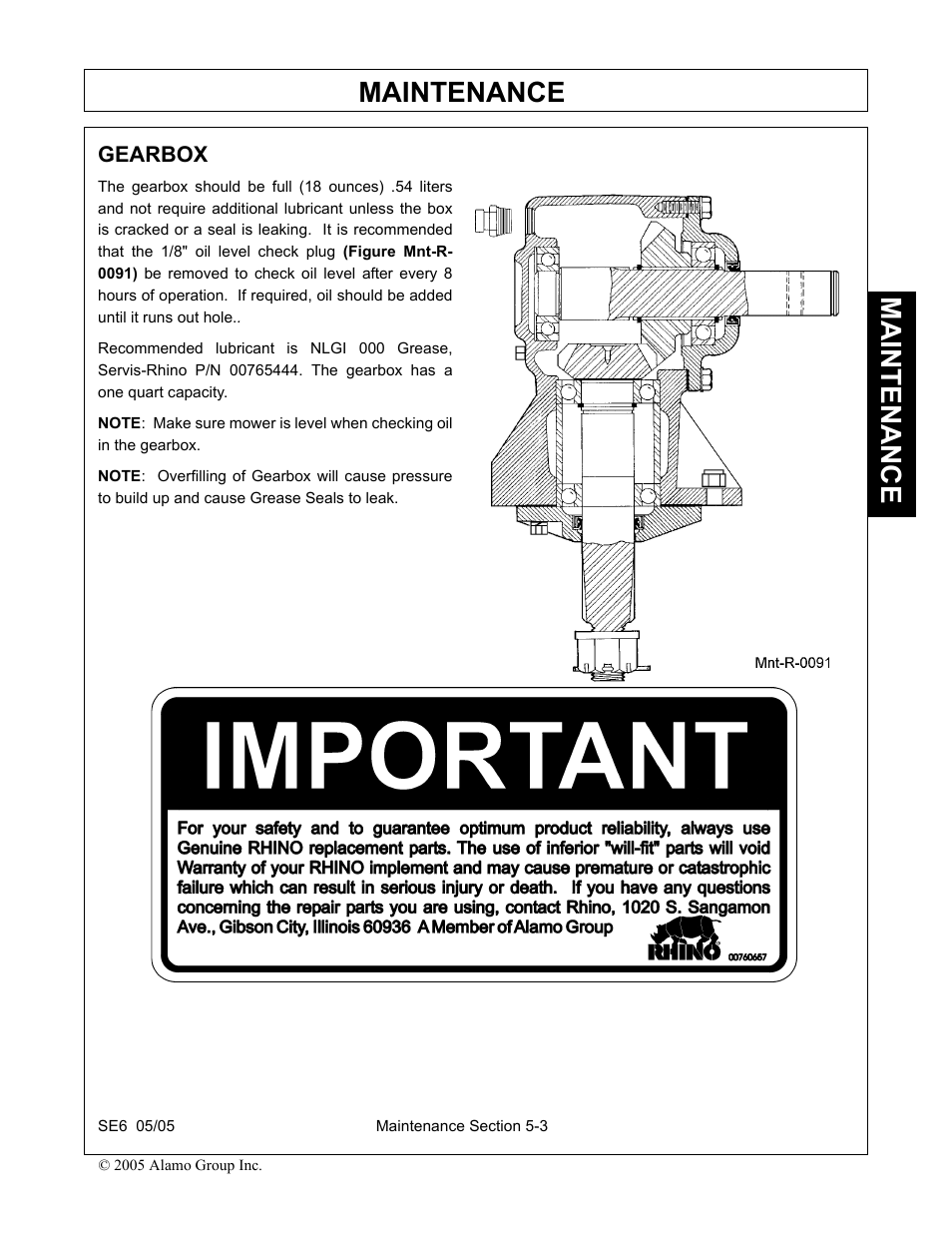 Maintenance | Blue Rhino FC-0007 User Manual | Page 139 / 160