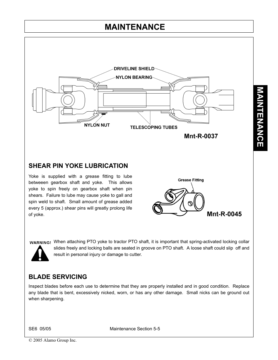 Blade servicing, Blade servicing -5, Maintenance | Blue Rhino FC-0007 User Manual | Page 141 / 160