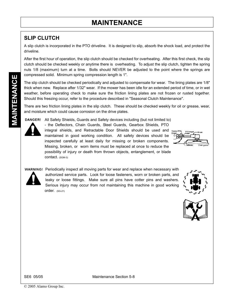 Slip clutch, Slip clutch -8, Maintenance | Blue Rhino FC-0007 User Manual | Page 144 / 160