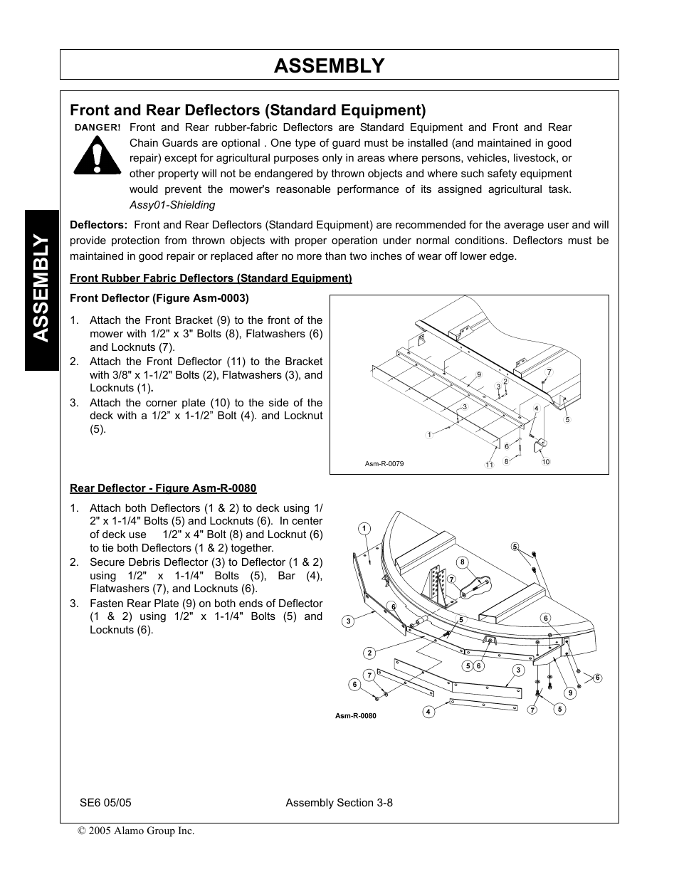 Front and rear deflectors (standard equipment), Front and rear deflectors (standard equipment) -8, Assembly | Assembl y | Blue Rhino FC-0007 User Manual | Page 88 / 160