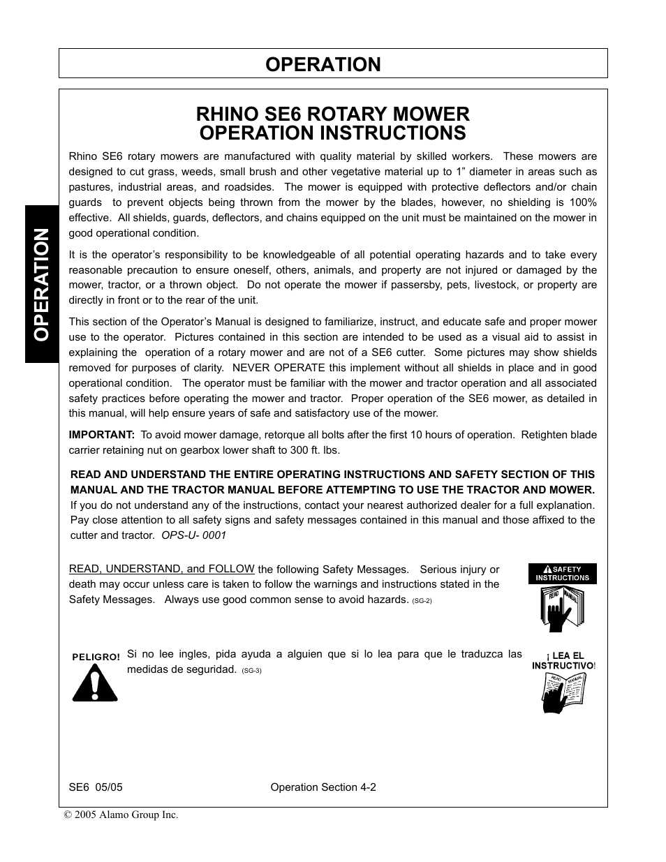 Operation instructions, Operation | Blue Rhino FC-0007 User Manual | Page 94 / 160