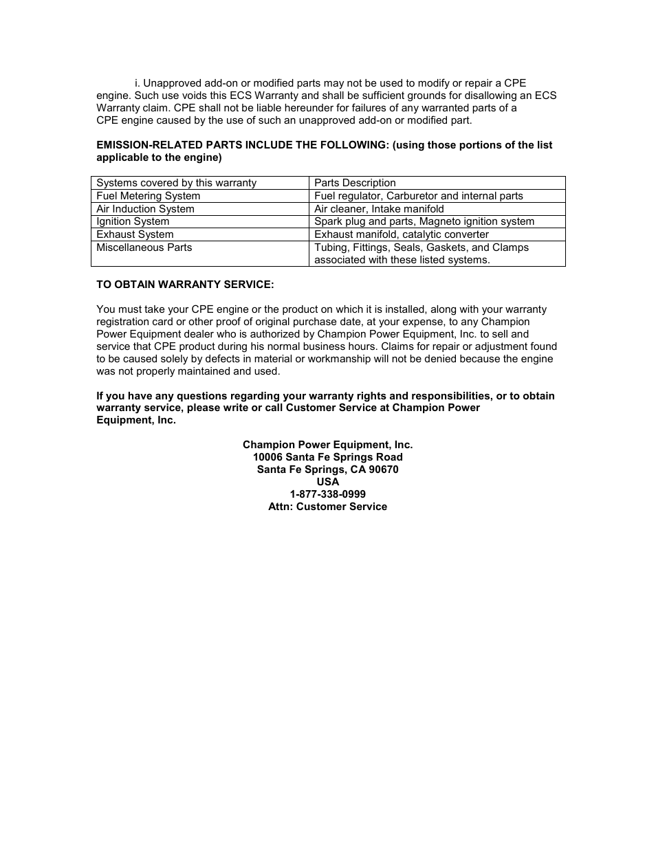 Champion Power Equipment 61301 User Manual | Page 21 / 21