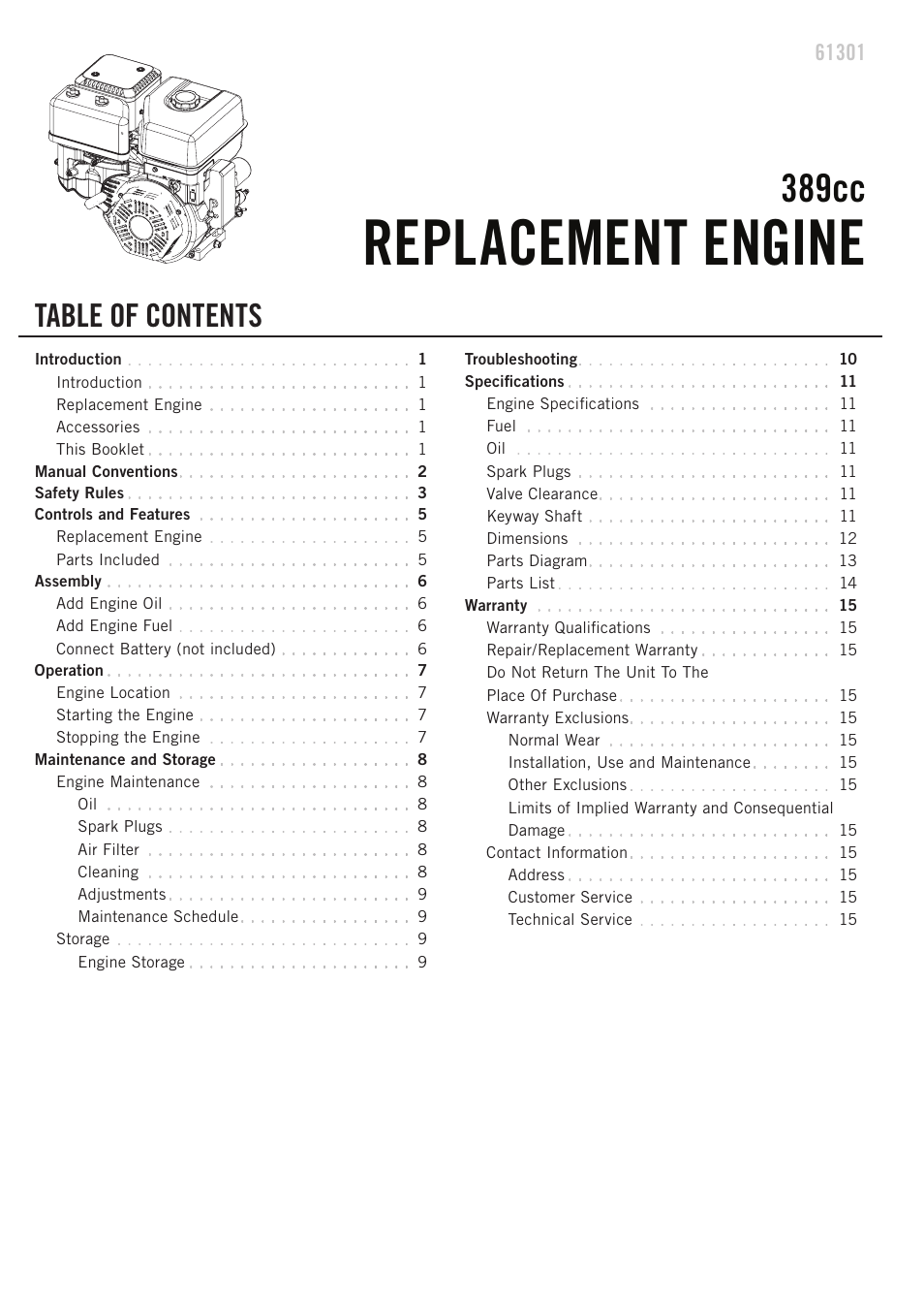 Champion Power Equipment 61301 User Manual | Page 3 / 21