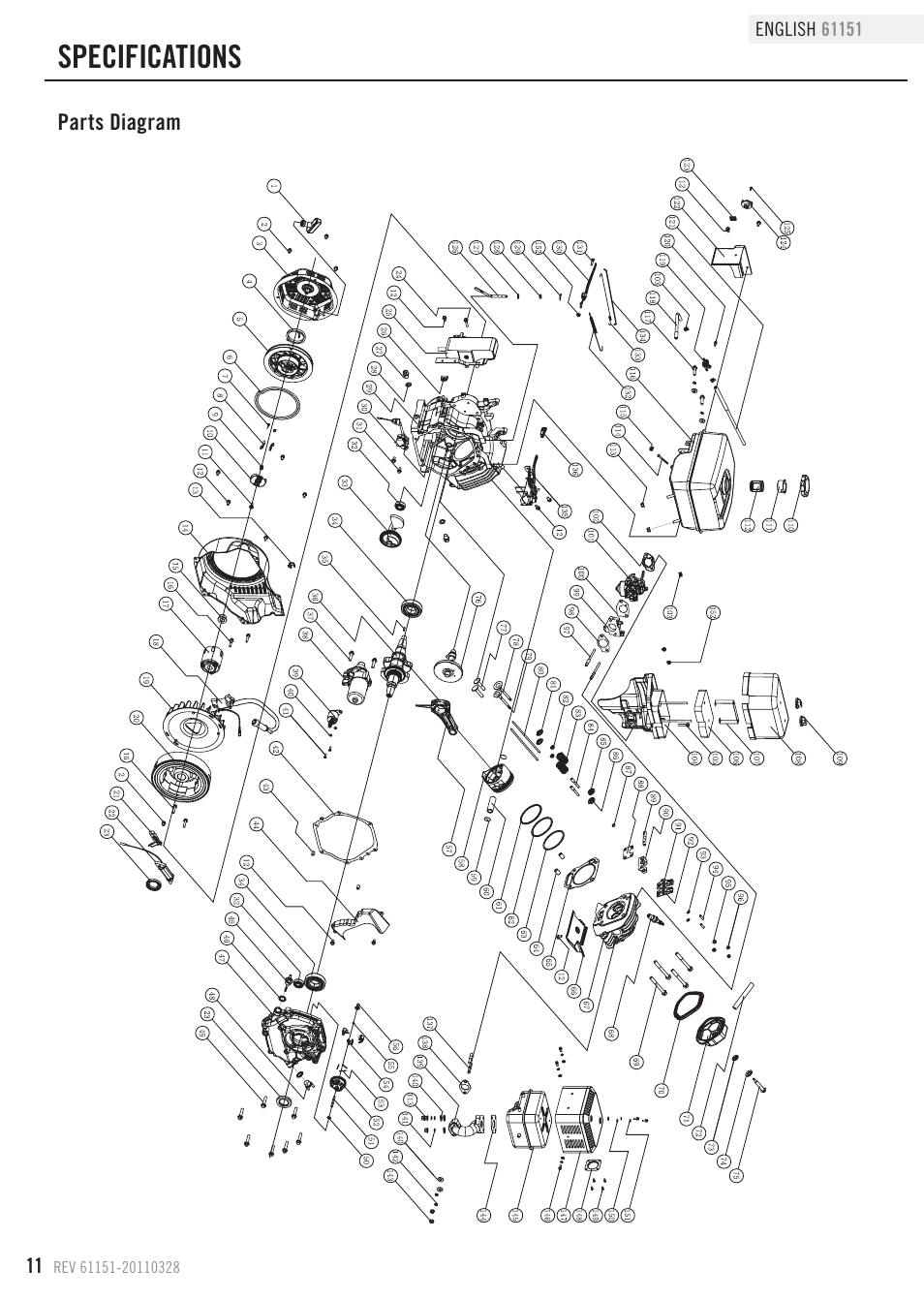 Specifications | Champion Power Equipment 61151 User Manual | Page 14 / 20