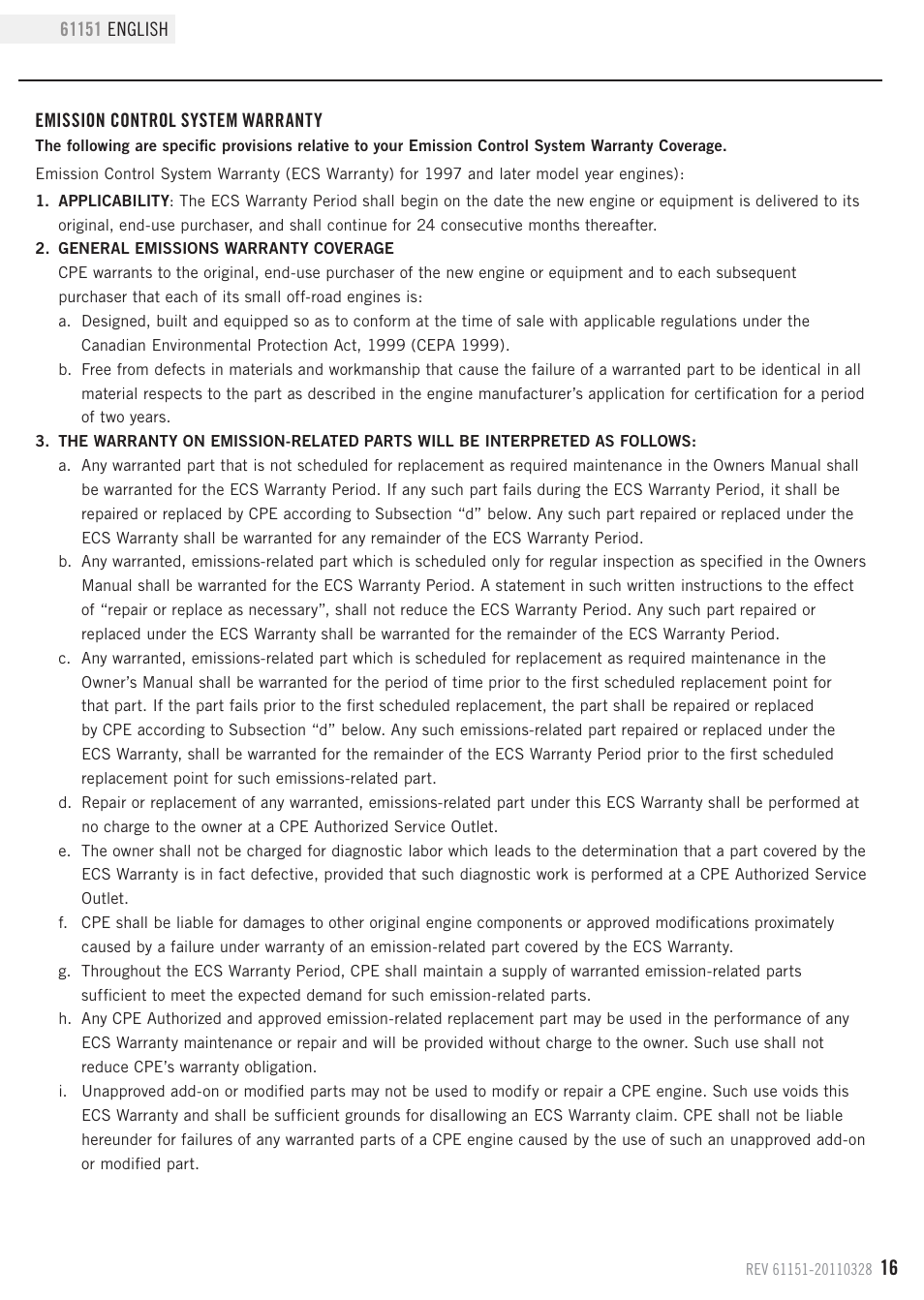 Champion Power Equipment 61151 User Manual | Page 19 / 20